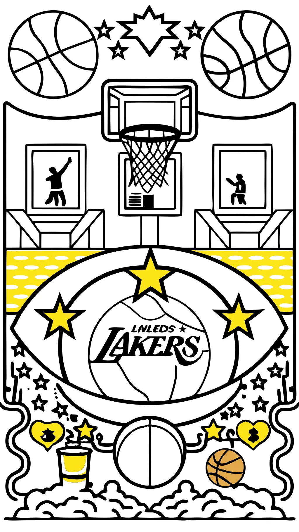 coloriages de lakers los angeles